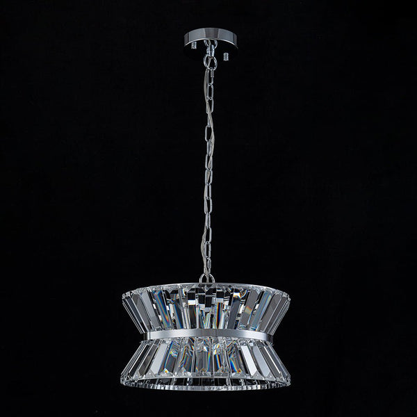 Thehouselights-3-Light Up Down Crystal Shade Chrome Chandelier-Chandelier-3-Light-
