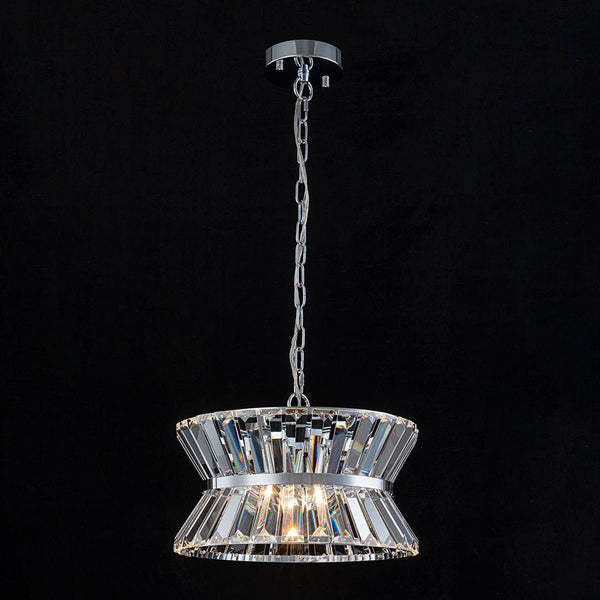 Thehouselights-3-Light Up Down Crystal Shade Chrome Chandelier-Chandelier-3-Light-