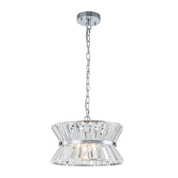 Thehouselights-3-Light Up Down Crystal Shade Chrome Chandelier-Chandelier-3-Light-