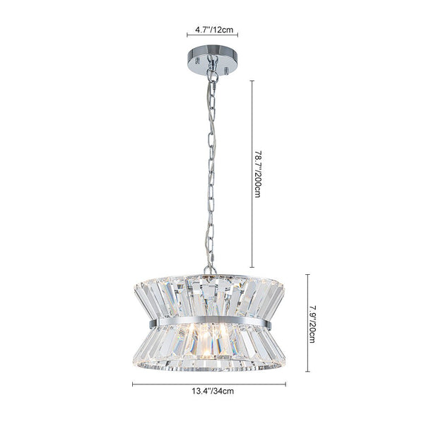 Thehouselights-3-Light Up Down Crystal Shade Chrome Chandelier-Chandelier-3-Light-