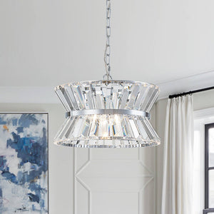 Thehouselights-3-Light Up Down Crystal Shade Chrome Chandelier-Chandelier-3-Light-