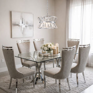 Thehouselights-3-Light Up Down Crystal Shade Chrome Chandelier-Chandelier-3-Light-