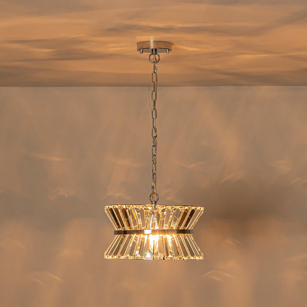 Thehouselights-3-Light Up Down Crystal Shade Chrome Chandelier-Chandelier-3-Light-