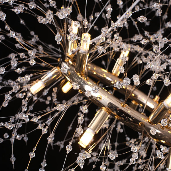 Thehouselights-32-Light Modern Large 2-Tiers Firework Chandelier-Chandelier-Brass-
