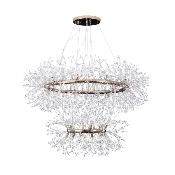 Thehouselights-32-Light Modern Large 2-Tiers Firework Chandelier-Chandelier-Brass-