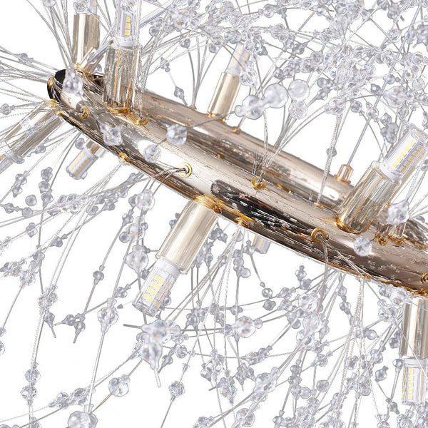 Thehouselights-32-Light Modern Large 2-Tiers Firework Chandelier-Chandelier-Brass-