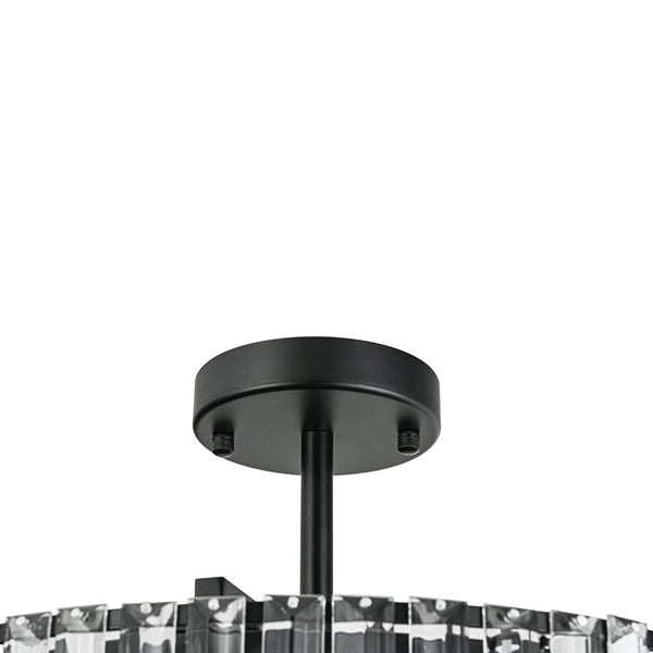Thehouselights - 4 - Light Crystal Drum Semi Flush Mount - Ceiling Light - Brass - 
