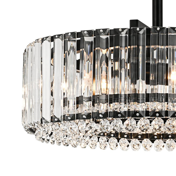 Thehouselights - 4 - Light Crystal Drum Semi Flush Mount - Ceiling Light - Brass - 