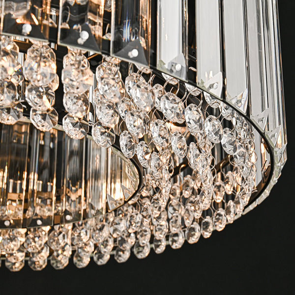 Thehouselights - 4 - Light Crystal Drum Semi Flush Mount - Ceiling Light - Brass - 