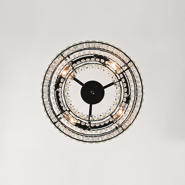 Thehouselights - 4 - Light Crystal Drum Semi Flush Mount - Ceiling Light - Brass - 
