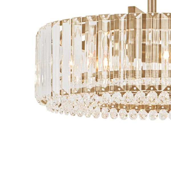 Thehouselights - 4 - Light Crystal Drum Semi Flush Mount - Ceiling Light - Brass - 
