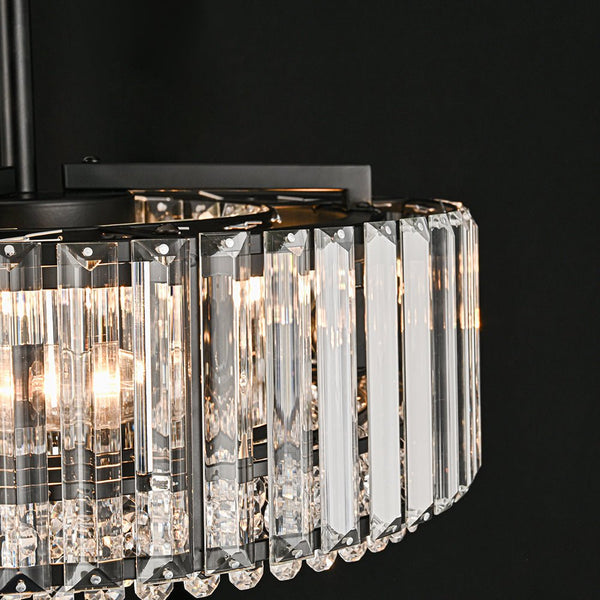 Thehouselights - 4 - Light Crystal Drum Semi Flush Mount - Ceiling Light - Brass - 