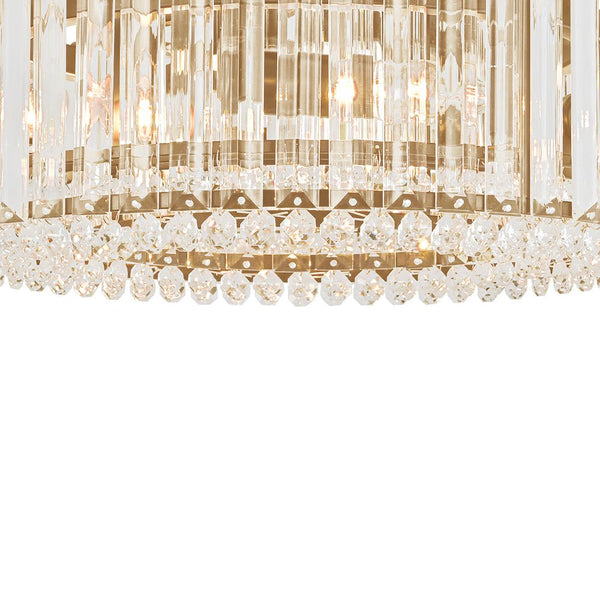 Thehouselights - 4 - Light Crystal Drum Semi Flush Mount - Ceiling Light - Brass - 