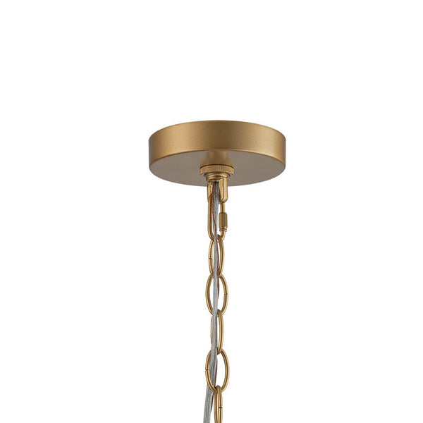 Thehouselights - 4 - Light Hammer Glass Lantern Pendant Light - Pendant - Brass - 