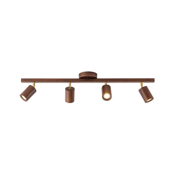Thehouselights - 4 - Light Linear Semi Flush Light Track Light - Ceiling Light - Walnut - 