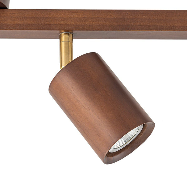 Thehouselights - 4 - Light Linear Semi Flush Light Track Light - Ceiling Light - Walnut - 