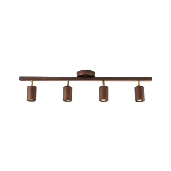 Thehouselights - 4 - Light Linear Semi Flush Light Track Light - Ceiling Light - Walnut - 