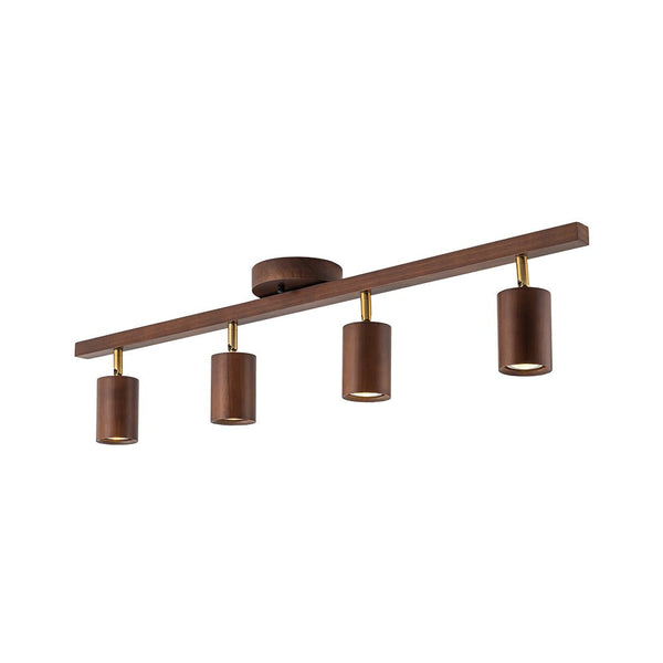 Thehouselights - 4 - Light Linear Semi Flush Light Track Light - Ceiling Light - Walnut - 