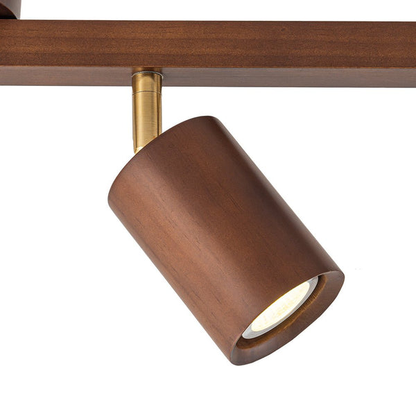 Thehouselights - 4 - Light Linear Semi Flush Light Track Light - Ceiling Light - Walnut - 