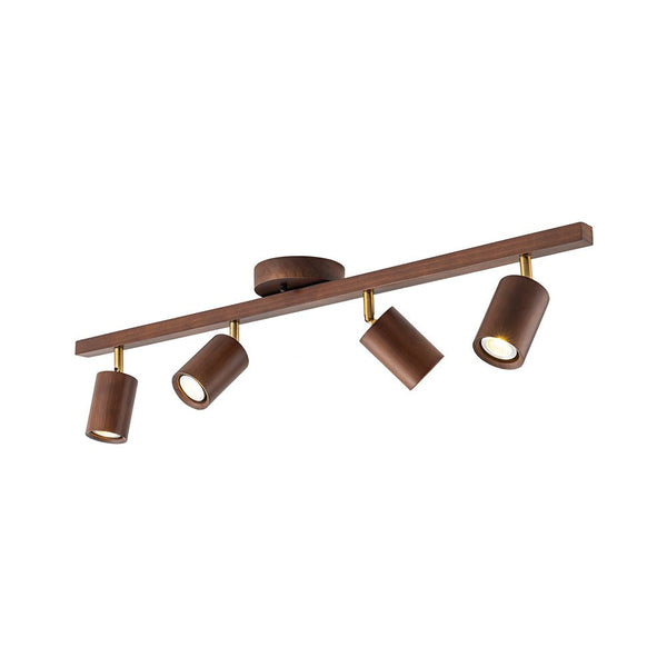 Thehouselights - 4 - Light Linear Semi Flush Light Track Light - Ceiling Light - Walnut - 