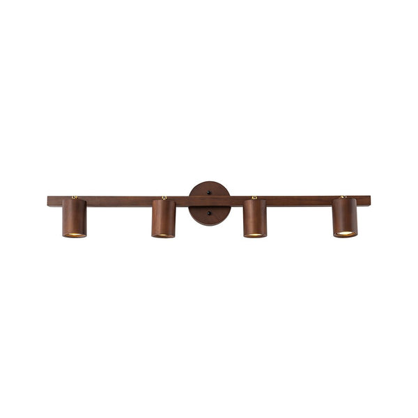 Thehouselights - 4 - Light Linear Semi Flush Light Track Light - Ceiling Light - Walnut - 