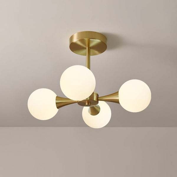 Thehouselights - 4 - light Opal Globe Chandelier Ceiling Light - Chandelier - 
