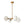 Thehouselights - 4 - Light Sputnik Semi Open Glass Shade Chandelier - Chandelier - Brass - 