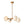 Thehouselights - 4 - Light Sputnik Semi Open Glass Shade Chandelier - Chandelier - Brass - 