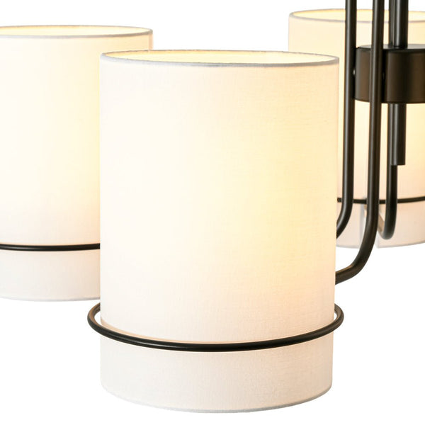 Thehouselights - 5 - Light Cylinder Fabric Shade Chandelier - Chandelier - Black - 