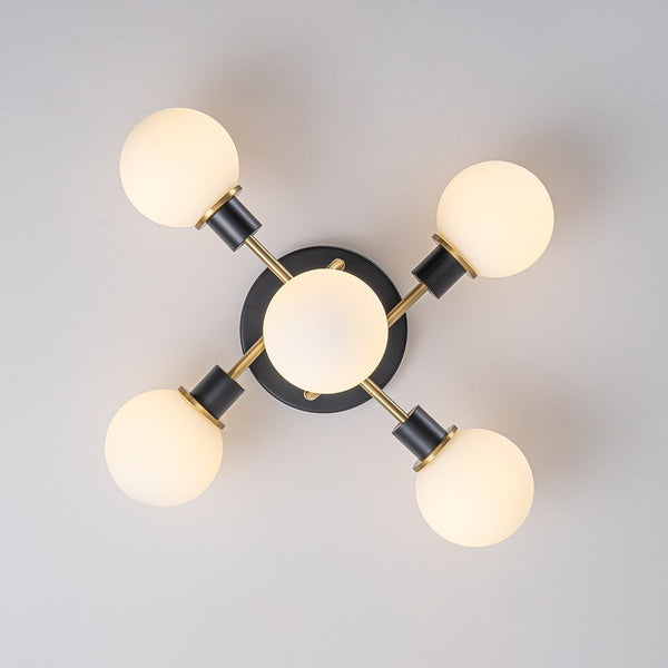 Thehouselights - 5 - Light Glass Bubble Semi Flush Mount - Chandelier - Clear Glass - 