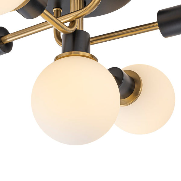 Thehouselights - 5 - Light Glass Bubble Semi Flush Mount - Chandelier - Clear Glass - 