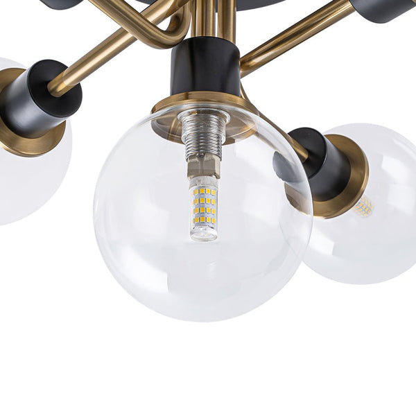 Thehouselights - 5 - Light Glass Bubble Semi Flush Mount - Chandelier - Clear Glass - 