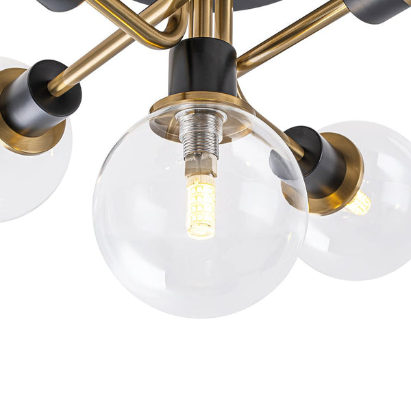 Thehouselights - 5 - Light Glass Bubble Semi Flush Mount - Chandelier - Clear Glass - 