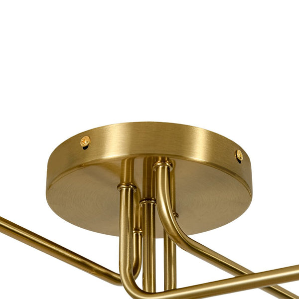 Thehouselights - 5 - Light Swirl Sputnik Semi Flush Light - Chandelier - Brass - 