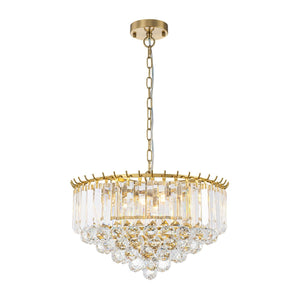 Thehouselights-5-Light Teardrop Crystal Round Chandelier-Chandelier-5-Light-