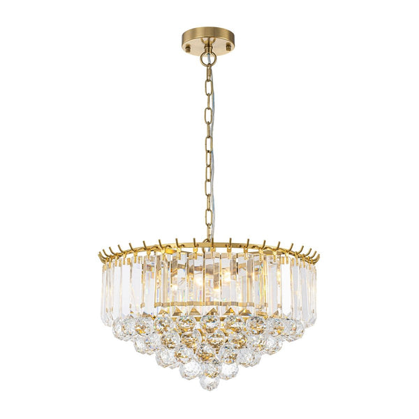 Thehouselights-5-Light Teardrop Crystal Round Chandelier-Chandelier-5-Light-
