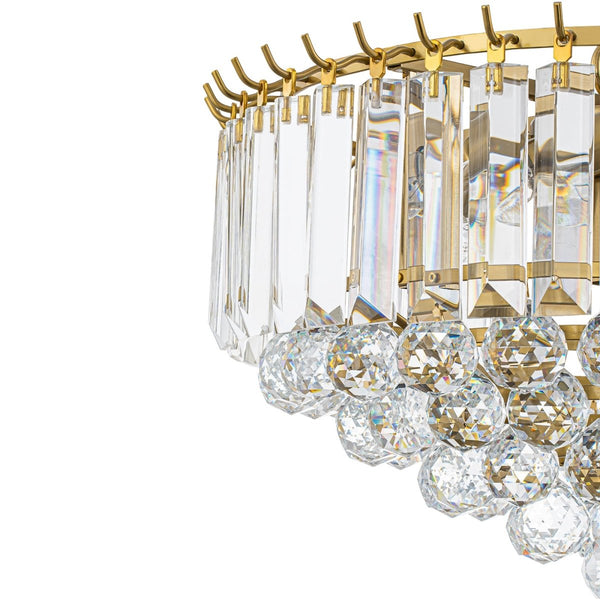 Thehouselights-5-Light Teardrop Crystal Round Chandelier-Chandelier-5-Light-