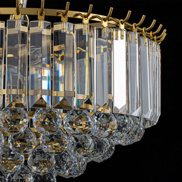 Thehouselights-5-Light Teardrop Crystal Round Chandelier-Chandelier-5-Light-