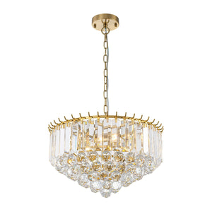 Thehouselights-5-Light Teardrop Crystal Round Chandelier-Chandelier-5-Light-