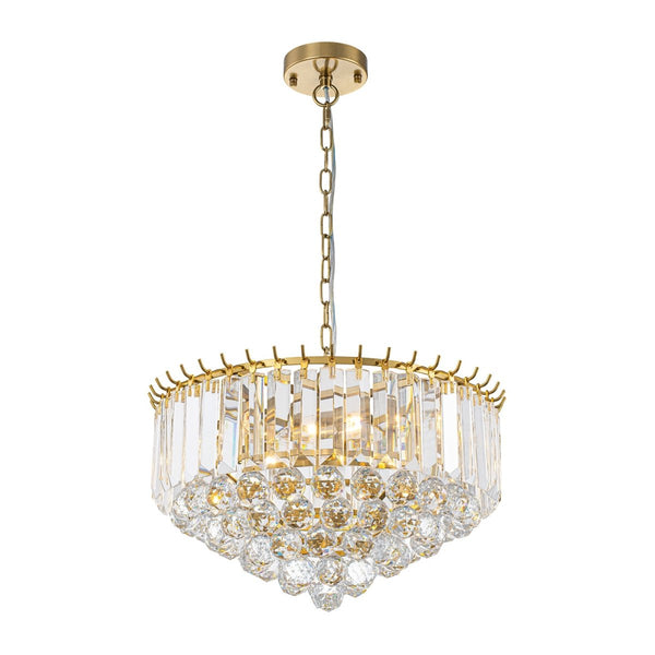 Thehouselights-5-Light Teardrop Crystal Round Chandelier-Chandelier-5-Light-