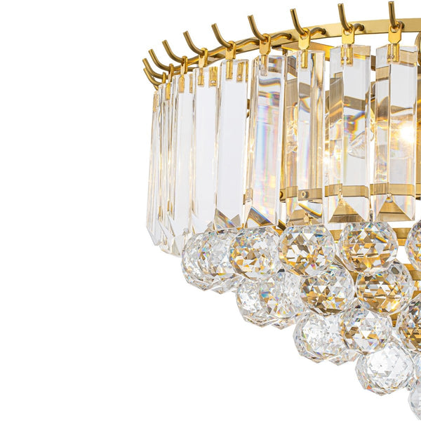 Thehouselights-5-Light Teardrop Crystal Round Chandelier-Chandelier-5-Light-