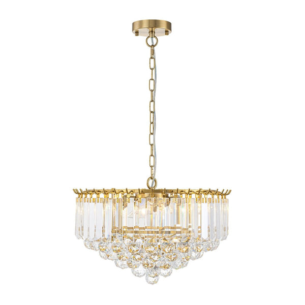 Thehouselights-5-Light Teardrop Crystal Round Chandelier-Chandelier-5-Light-