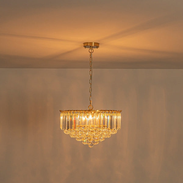 Thehouselights-5-Light Teardrop Crystal Round Chandelier-Chandelier-5-Light-