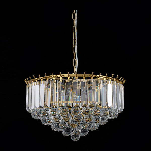 Thehouselights-5-Light Teardrop Crystal Round Chandelier-Chandelier-5-Light-