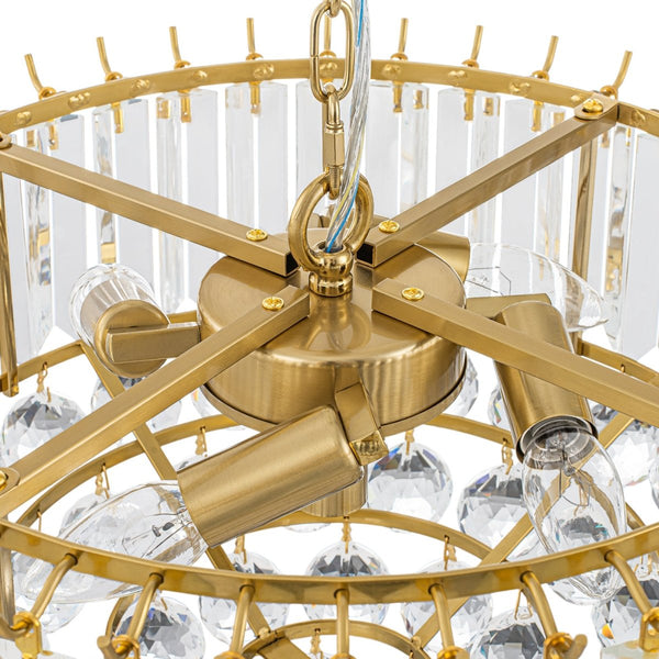 Thehouselights-5-Light Teardrop Crystal Round Chandelier-Chandelier-5-Light-