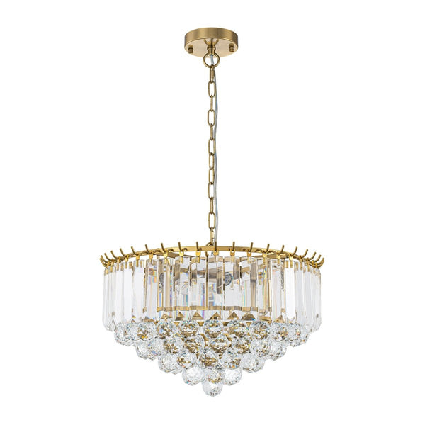 Thehouselights-5-Light Teardrop Crystal Round Chandelier-Chandelier-5-Light-