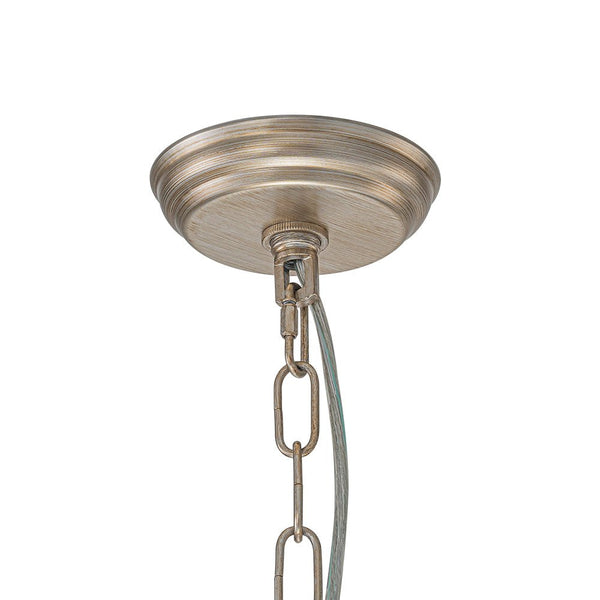 Thehouselights - 6 - Light Geometric Flower Glass Crystal Chandelier - Chandelier - Brushed Silver - 