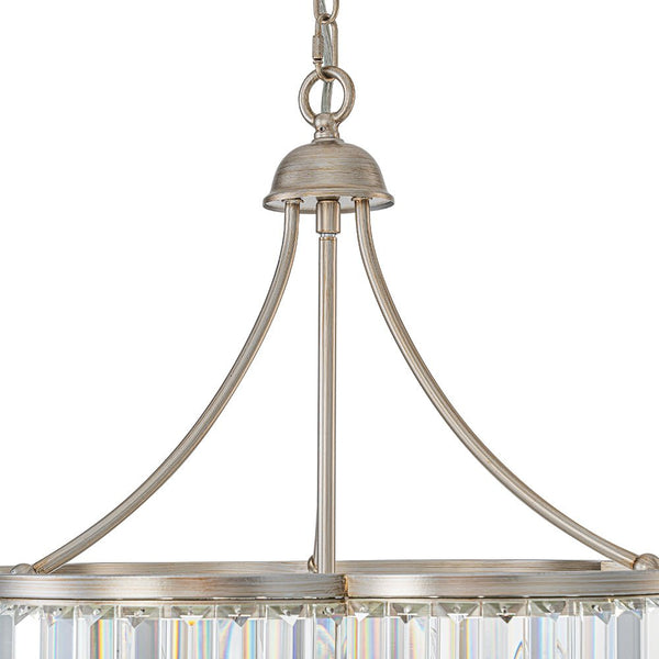 Thehouselights - 6 - Light Geometric Flower Glass Crystal Chandelier - Chandelier - Brushed Silver - 