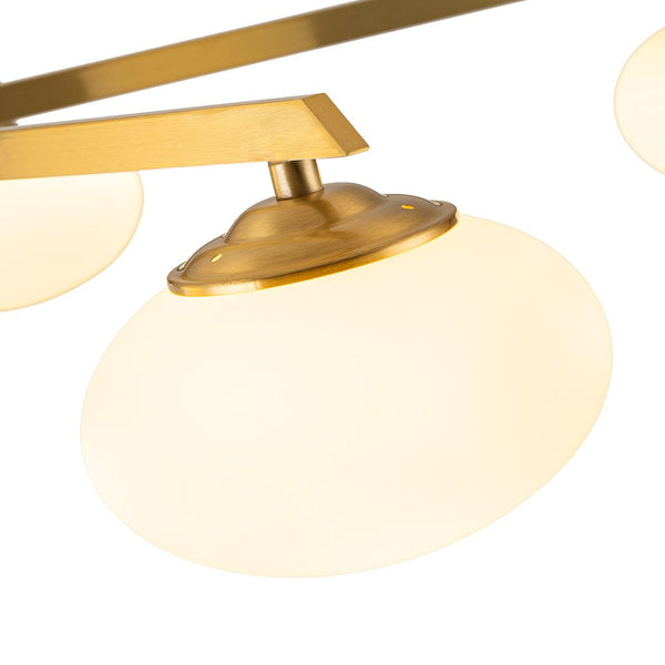 Thehouselights - 6 - Light Glass Branching Sputnik Semi Flush Chandelier - Chandelier - 6 - Light - 