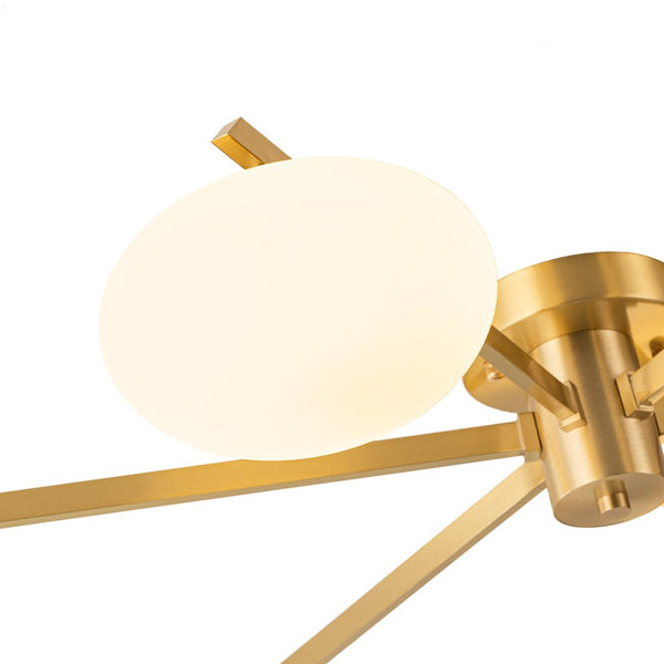 Thehouselights - 6 - Light Glass Branching Sputnik Semi Flush Chandelier - Chandelier - 6 - Light - 